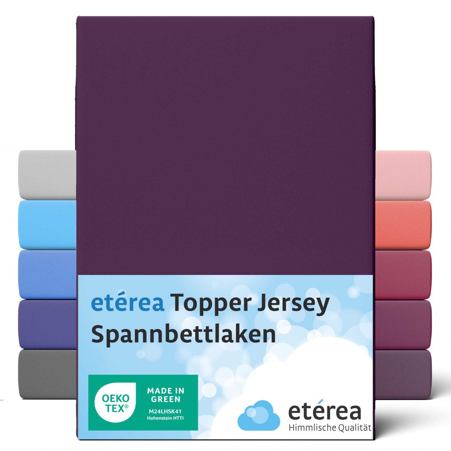 etérea Jersey Topper Spannbettlaken Spannbetttuch Pflaume 90×200 – 100×200 cm