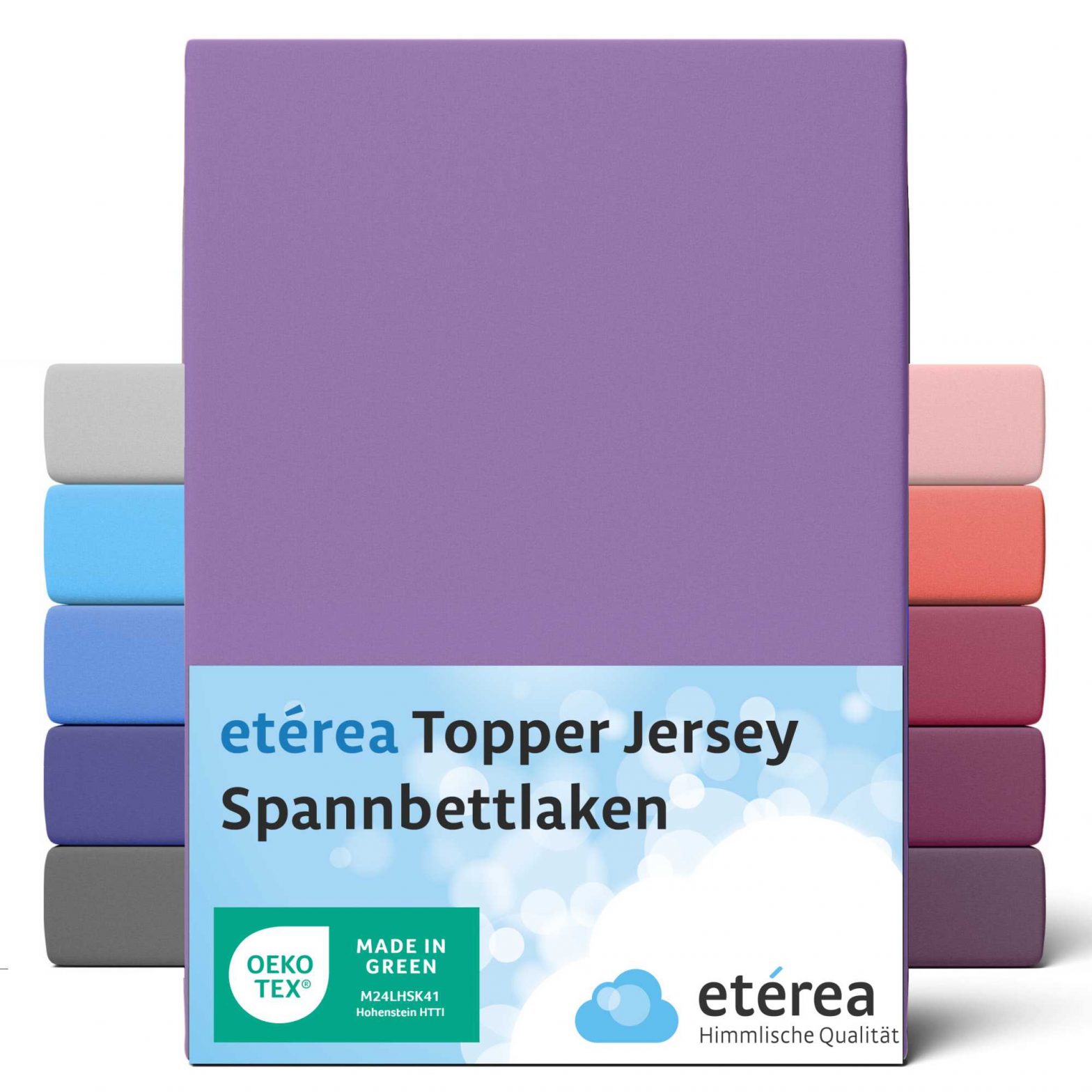 etérea Jersey Topper Spannbettlaken Spannbetttuch Violett 180×200 – 200×200 cm