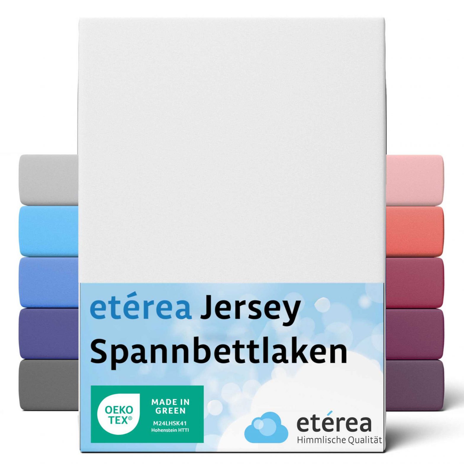 etérea Jersey Topper Spannbettlaken Spannbetttuch Weiss 180×200 – 200×200 cm