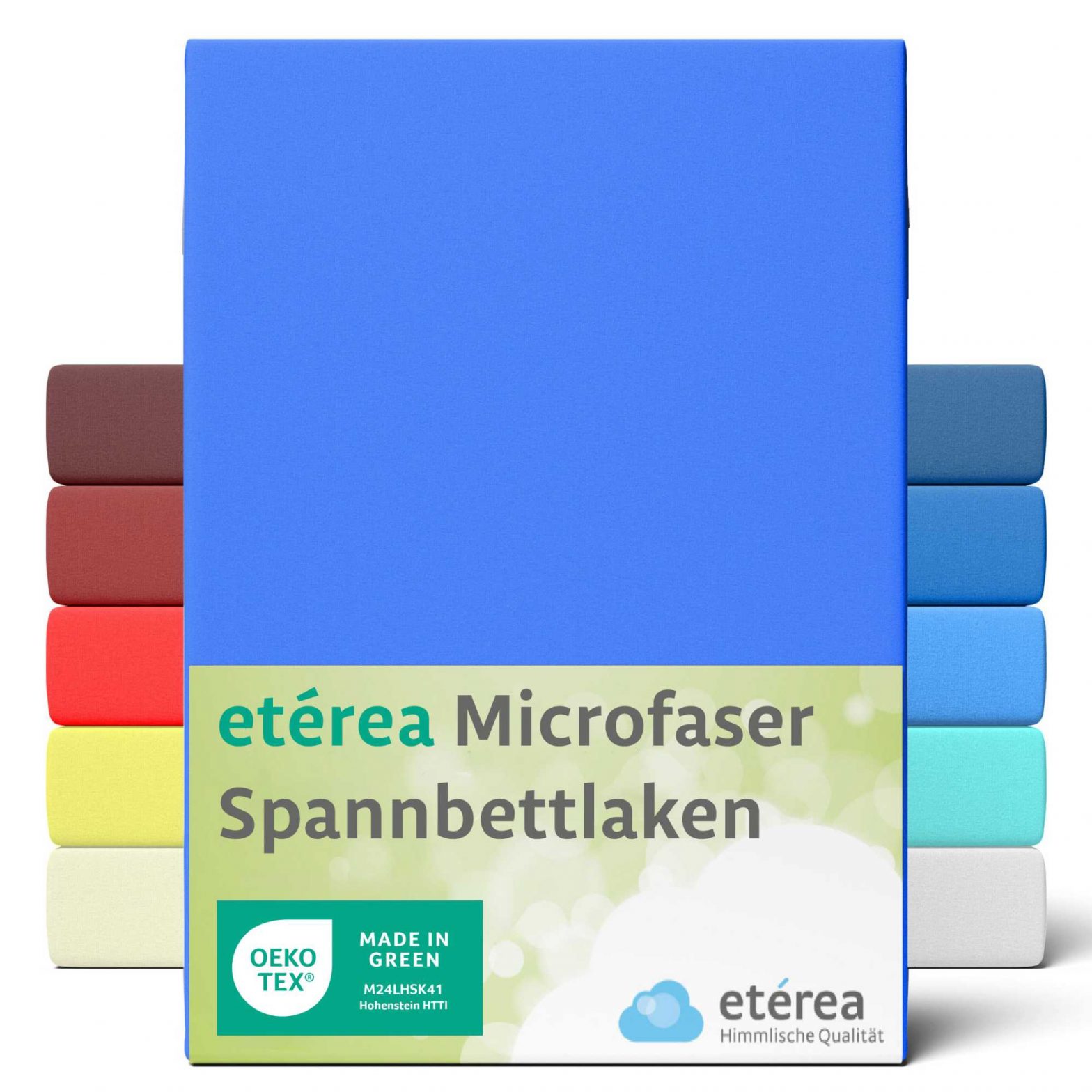 etérea Microfaser Spannbettlaken Blau 60×120 – 70×140 cm