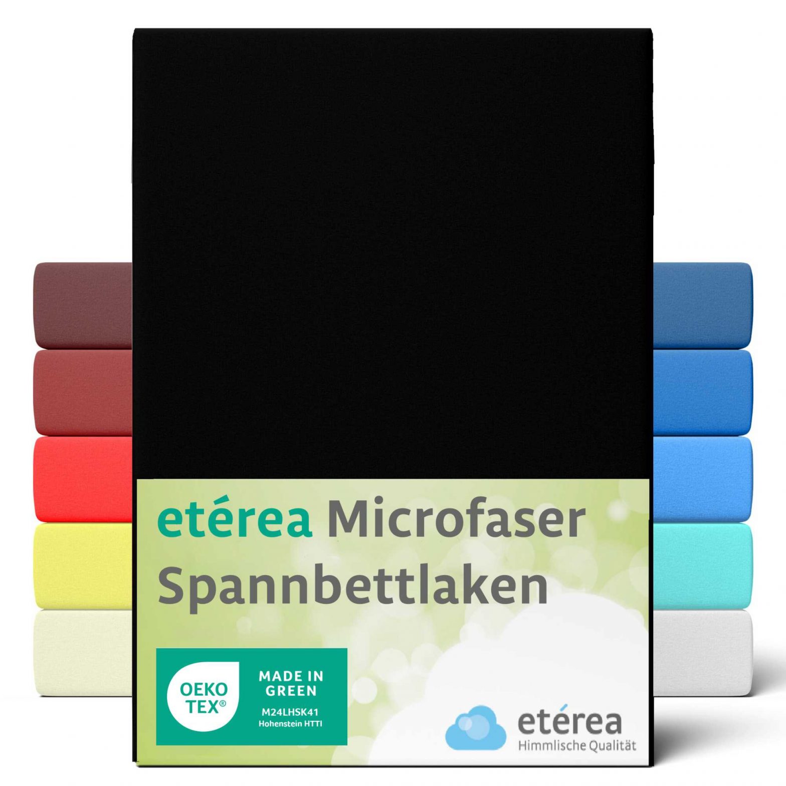 etérea Microfaser Spannbettlaken Schwarz 90×200 – 100×200 cm