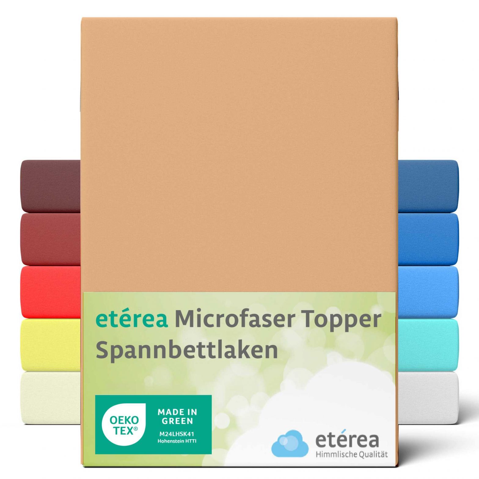 etérea Microfaser Topper Spannbettlaken 180×200 – 200×200 cm Sand