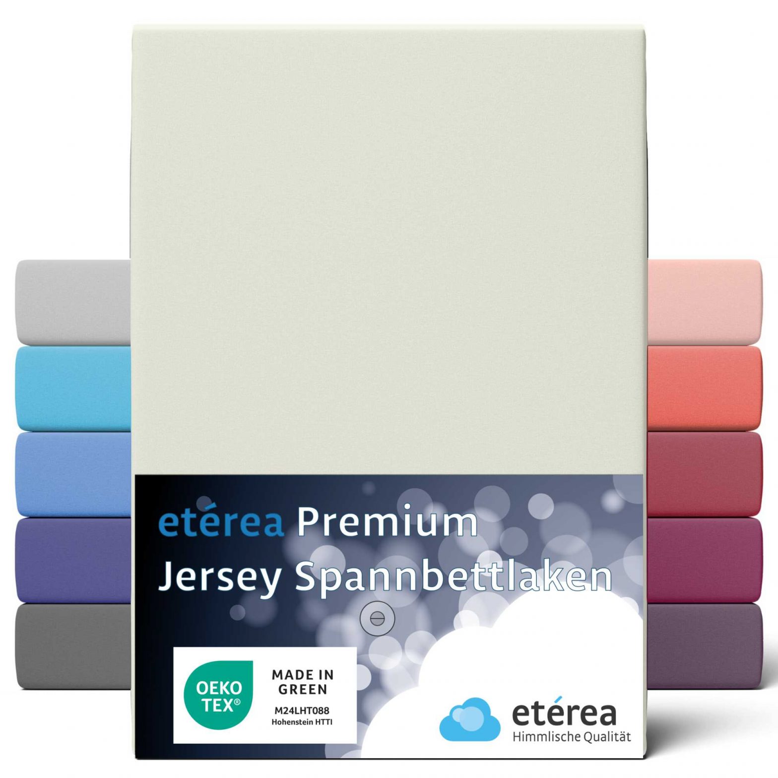 etérea Premium Jersey Spannbettlaken Nature 90×200 – 100×200 cm