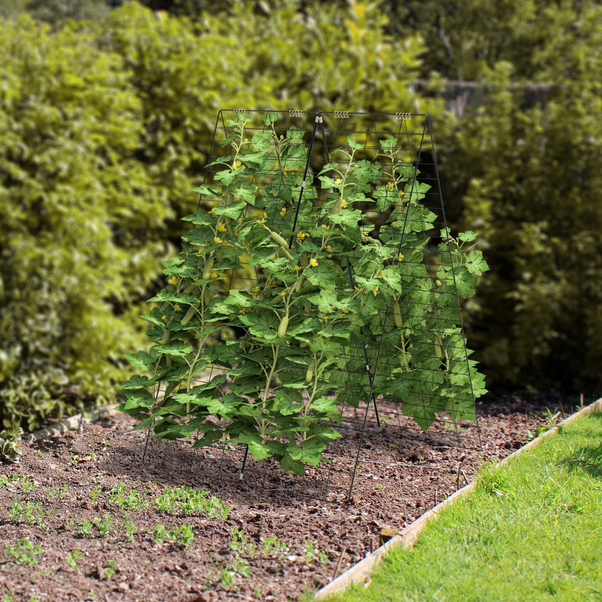 2-Teiliges Grünes Gartenspalier Unterstützung für Kletterpflanzen 122 x 86 cm