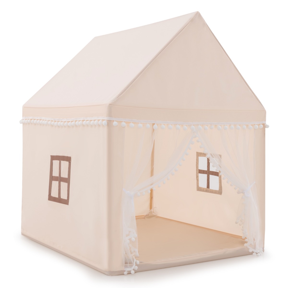 Kinderspielhaus Kinderzelt Spielhaus Prinzess Prinzessin 120 x 105 x 140 cm Beige+Braun