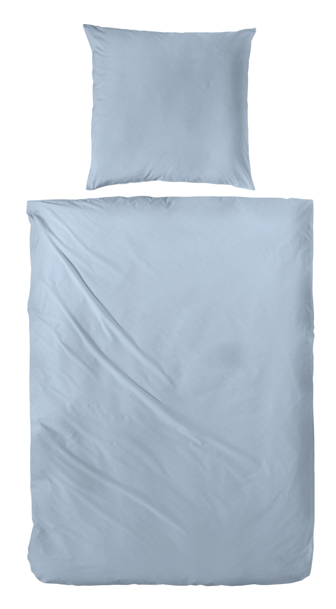 Primera Mako Satin Bettwäsche Falsches Uni Rauchblau 155×220 cm + 80×80 cm