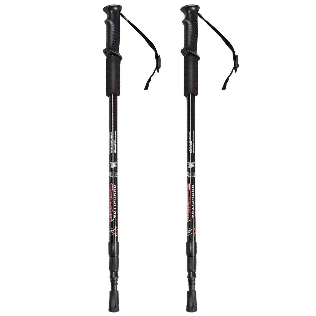 Wanderstöcke 2er Pack verstellbare Walking Kletter Stöcke 66-137 cm Schwarz