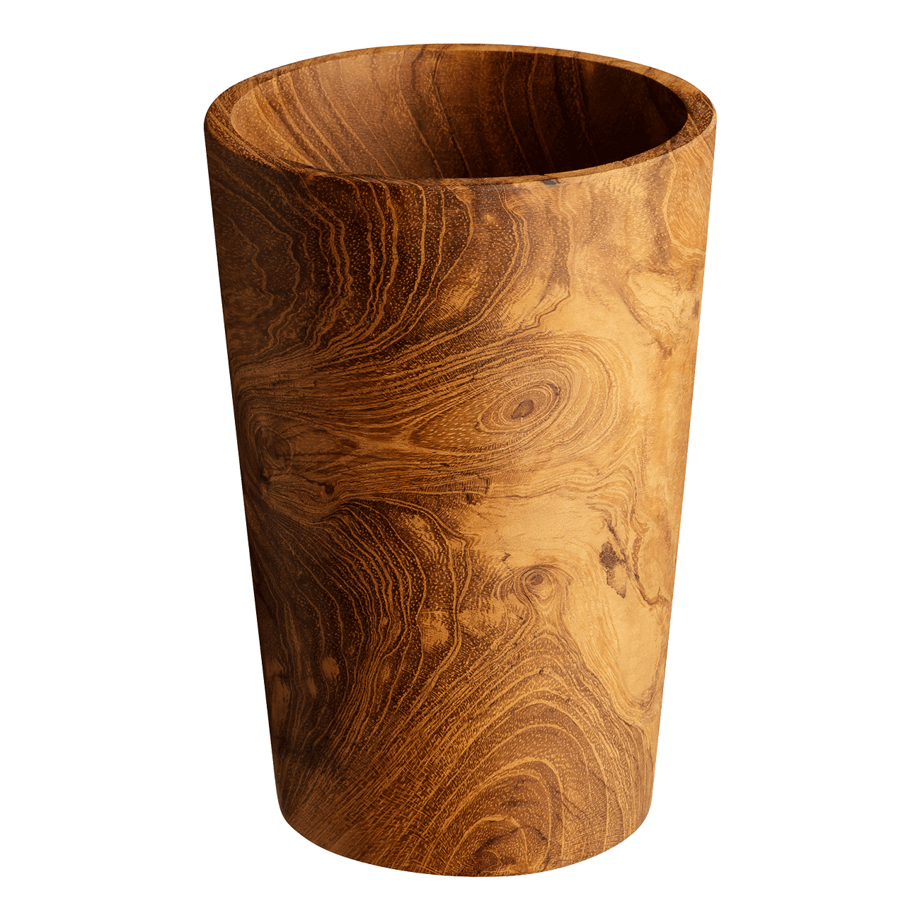 Aufbewahrungsbecher Teak groß Ø 8  x H 11,5 cm