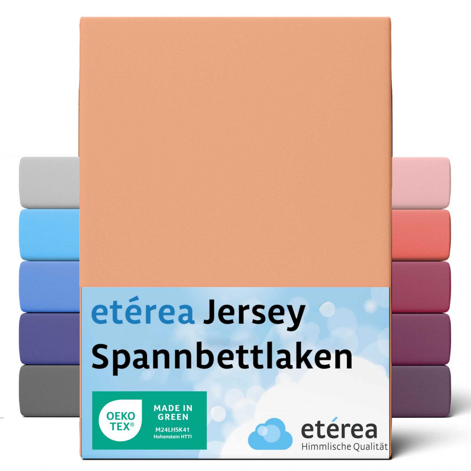 etérea Comfort Jersey Spannbettlaken Pfirsich 100×200 cm – 120×200 cm