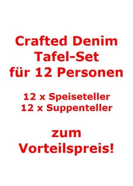 like. by Villeroy & Boch Crafted Denim Tafel-Set für 12 Personen / 24 Teile