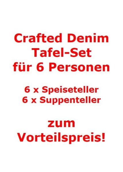 like. by Villeroy & Boch Crafted Denim Tafel-Set für 6 Personen / 12 Teile