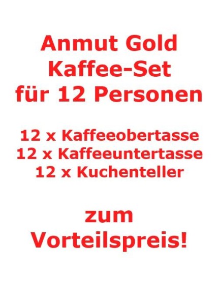 Villeroy & Boch Anmut Gold Kaffee-Set für 12 Personen / 36 Teile