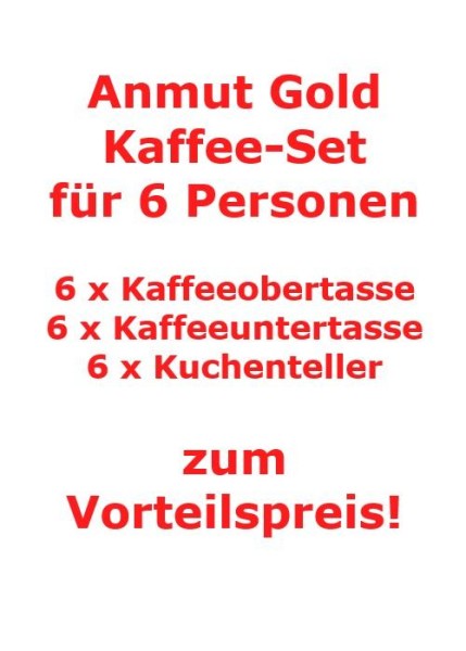 Villeroy & Boch Anmut Gold Kaffee-Set für 6 Personen / 18 Teile