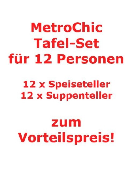 Villeroy & Boch MetroChic Tafel-Set für 12 Personen / 24 Teile