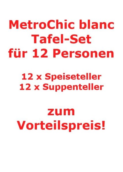 Villeroy & Boch MetroChic Blanc Tafel-Set für 12 Personen / 24 Teile