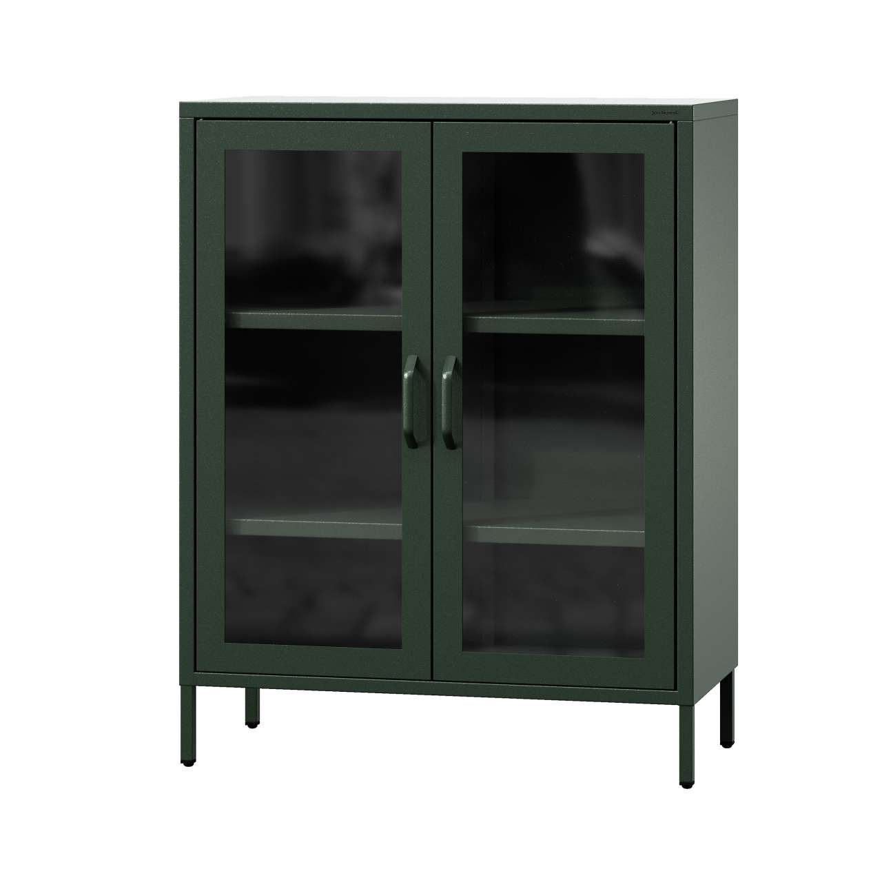 Wohnzimmer Vitrinenschrank GINA, 800 x 1015 x 400 mm, Modern: flaschengrün