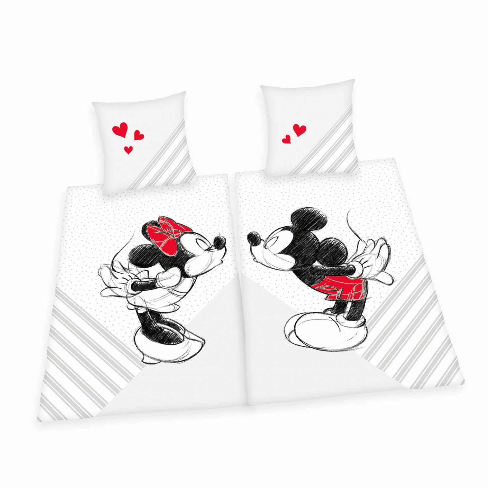 Mickey & Minnie Partnerbettwäsche – Kiss