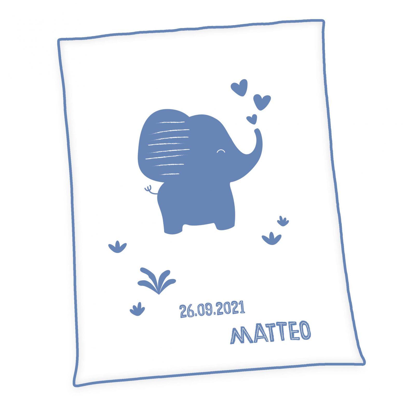 Personalisierte Baby Kuscheldecke Elefant Unicade®