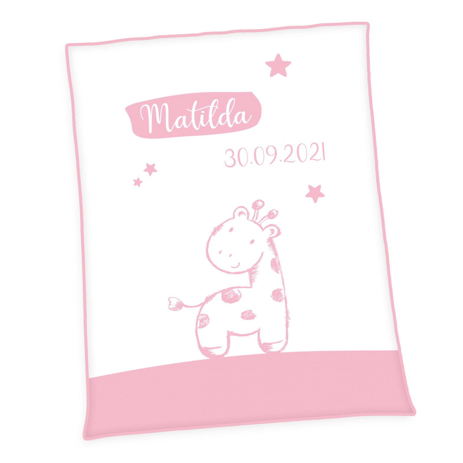 Personalisierte Baby Kuscheldecke Giraffe Unicade®