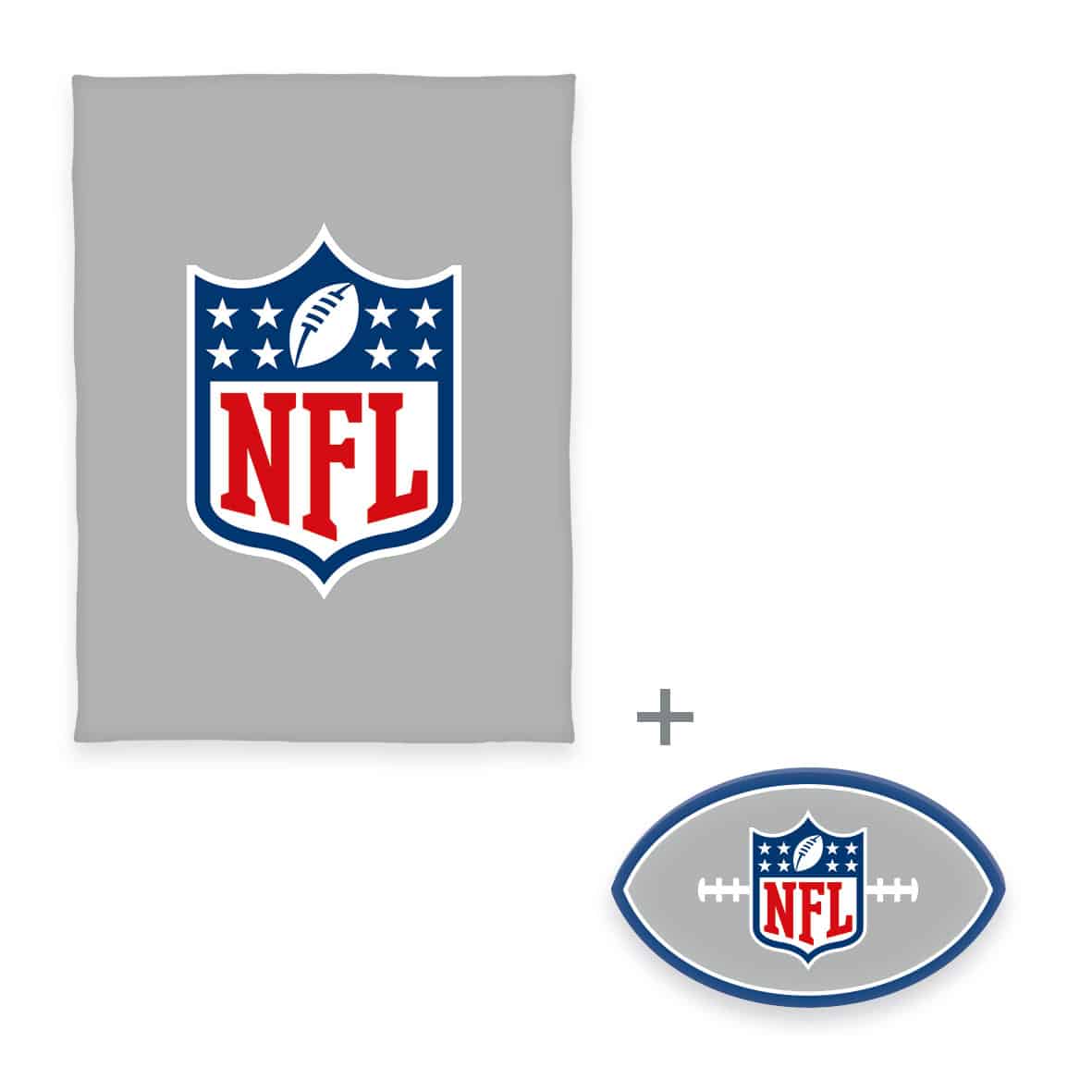 Produktset NFL Fanpaket Kissen und Decke