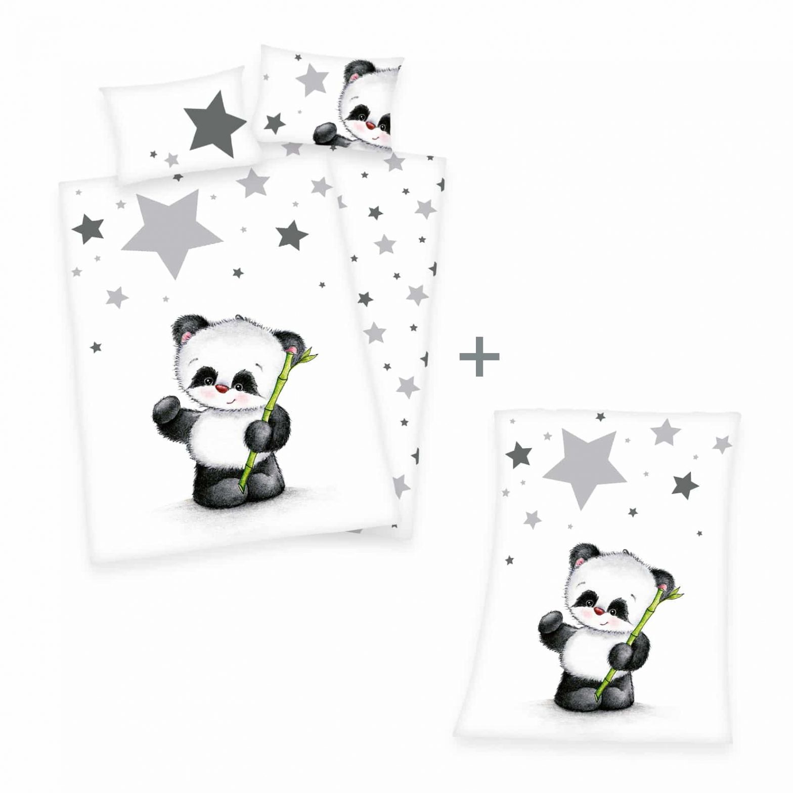 Produktset Panda Bettwäsche & Decke