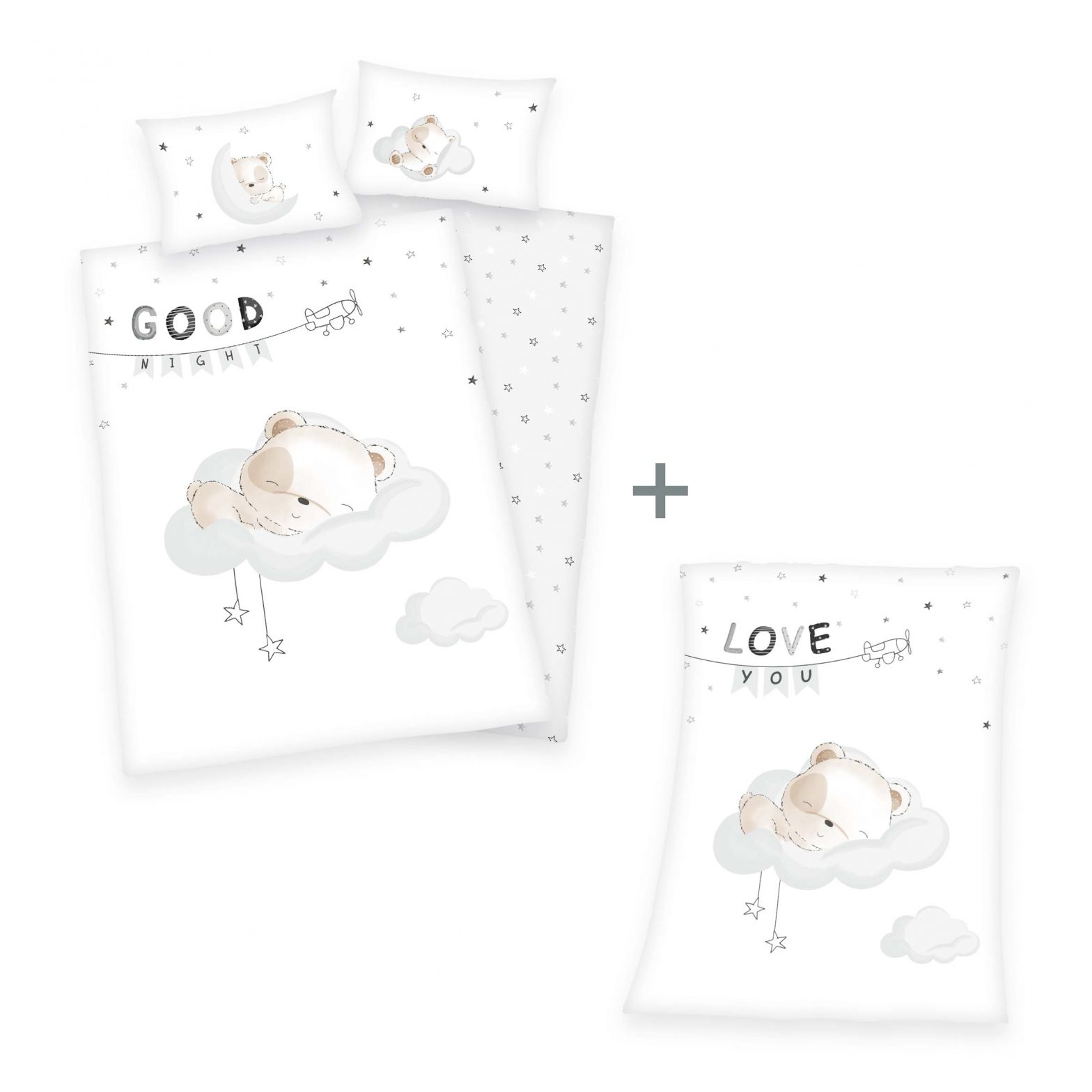 Produktset Sleeping little bear Bettwäsche und Decke