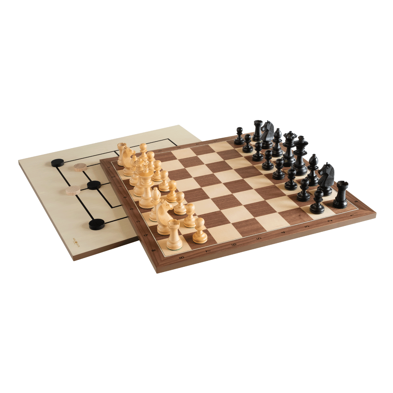 Schach/Dame/Mühle Set Noir KH 83 mm FG 50 mm