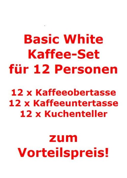 vivo – Villeroy & Boch Group Basic White Kaffee-Set für 12 Personen / 36 Teile