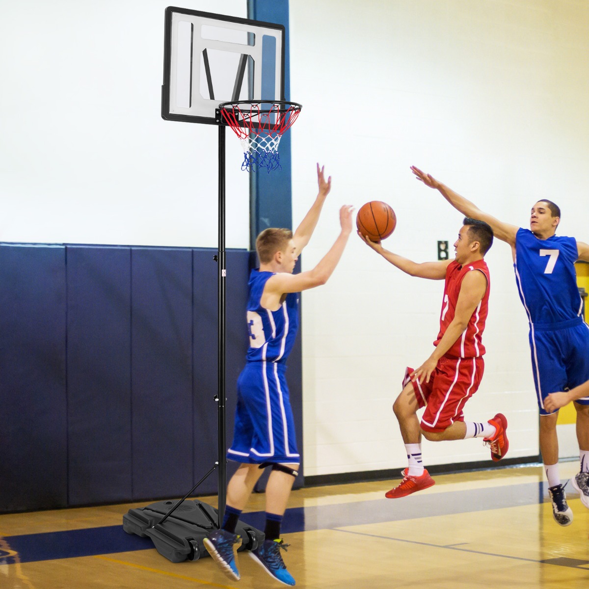 Basketballkorb outdoor Basketballständer 172-305cm höhenverstellbar Korbanlage mit abnehmbarem Mittelrohr