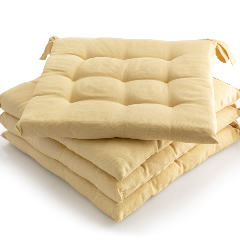 etérea Sitzkissen Stuhlkissen Basic Auflage 40x40cm Beige 4er Set