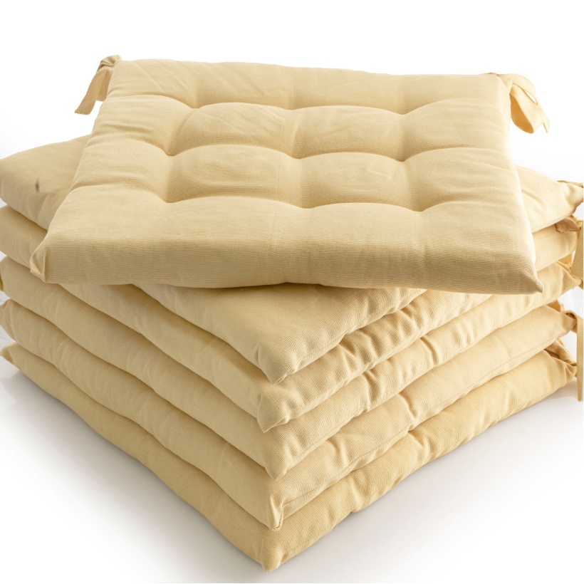 etérea Sitzkissen Stuhlkissen Basic Auflage 40x40cm Beige 6er Set