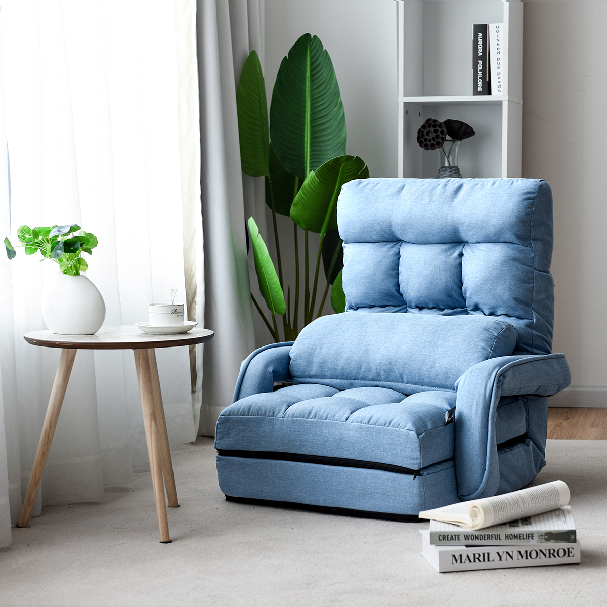 Schlafsofa Lazy Klappsofa Schlafsessel für Zuhause und Büro Blau