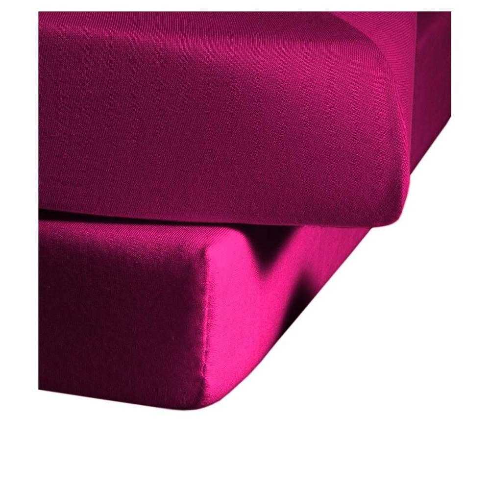 fleuresse Satin Spannbettlaken Colours Übergrößen extra groß 220×260 cm Cassis