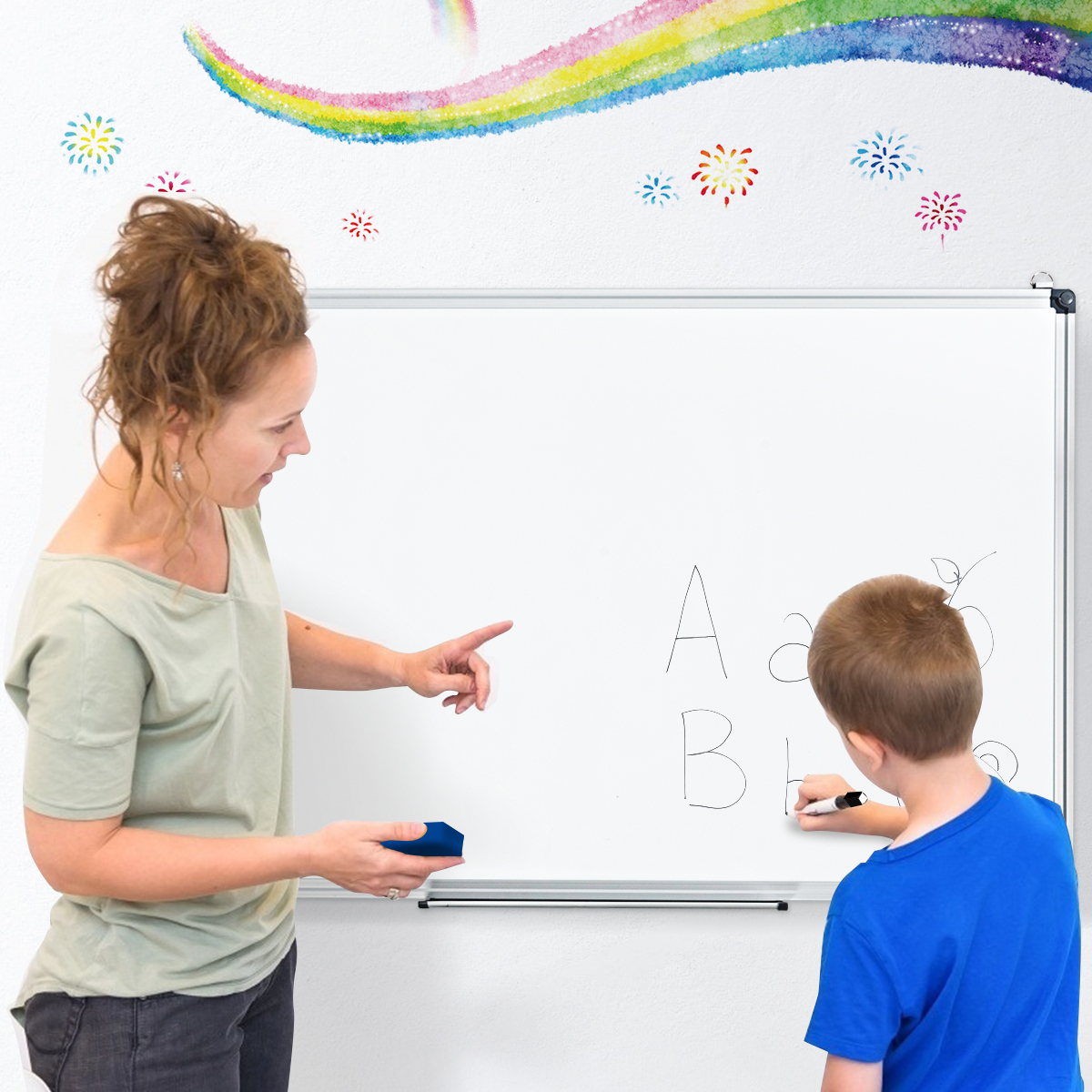 Whiteboard Magnettafel Schreibttafel Wandtafel Memoboard mit Alurahmen 90 x 60 cm