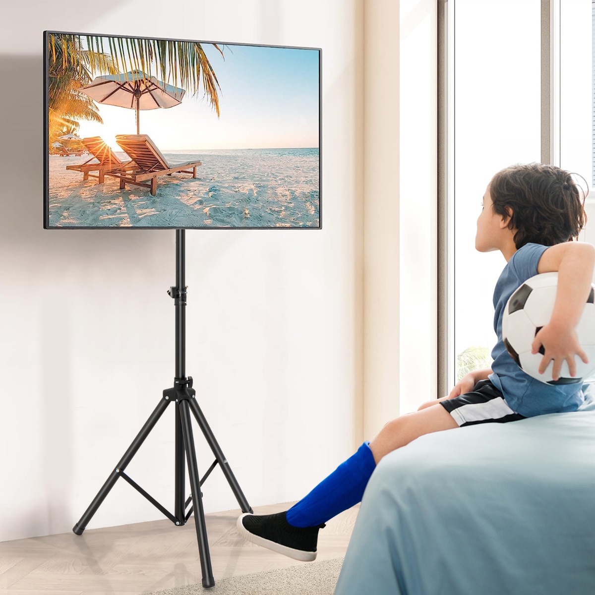 Höhenverstellbarer TV Ständer für 21–47 Zoll Plasma/LCD/LED Fernseher & Flach bis zu 35 kg