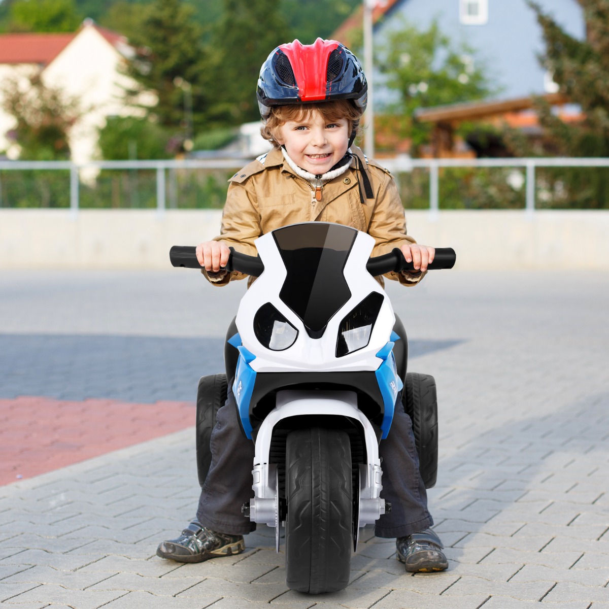 6V Elektro Motorrad Kindermotorrad Elektrofahrzeug für Kinder 66 x 37 x 44,5 cm Blau