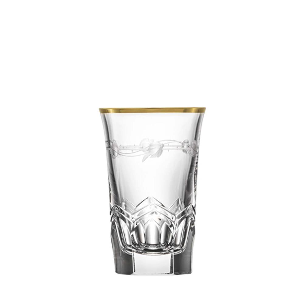 Shot Glas Kristall Lilly Gold klar (8cm)