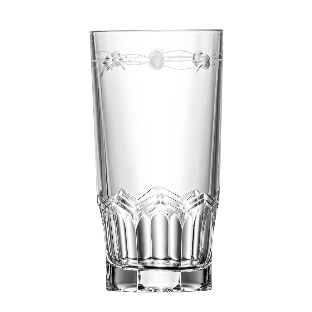 Longdrinkglas Kristall Lilly Gold klar (13,5 cm)