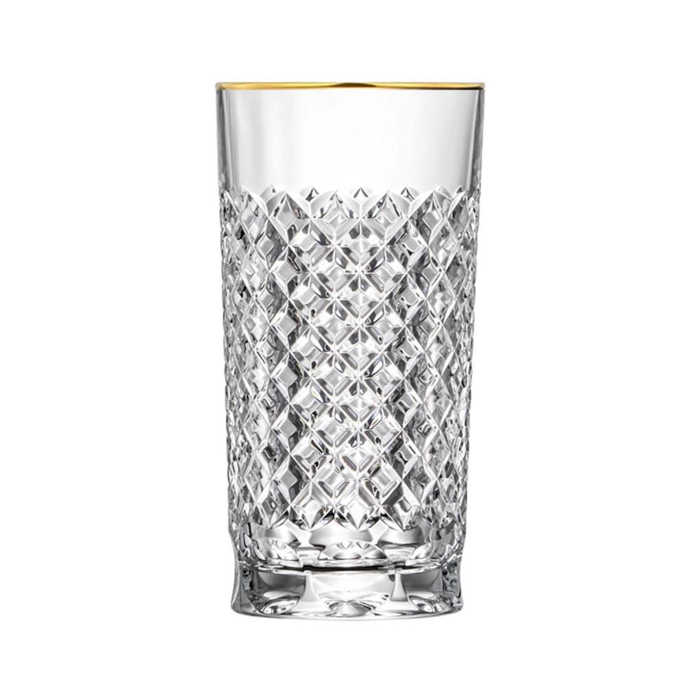 Longdrinkglas Kristall Karo Gold clear (13,5 cm)