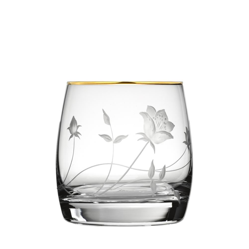 Whiskyglas Kristall Liane Gold klar (8,7 cm)