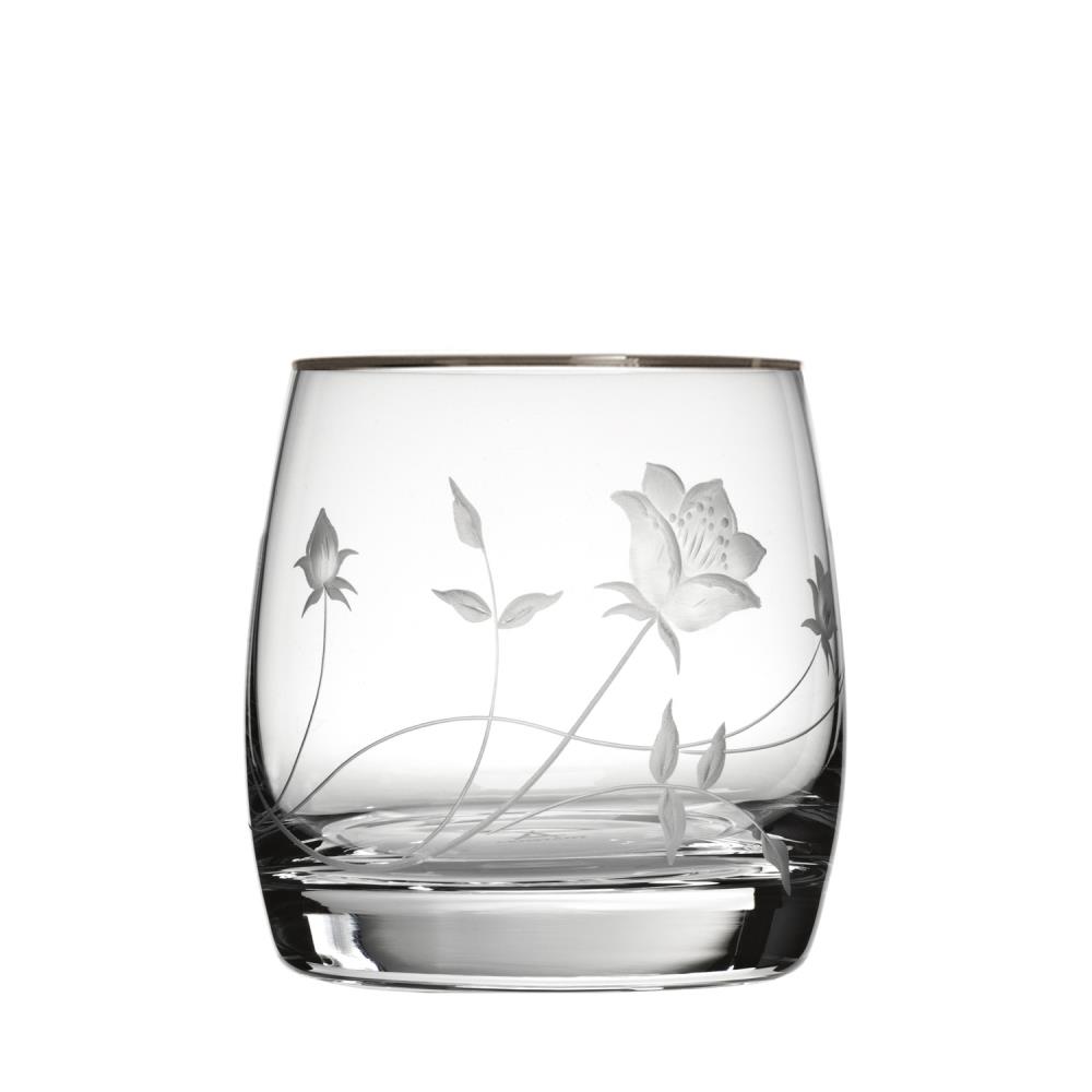 Whiskyglas Kristall Liane Platin klar (8,7 cm)