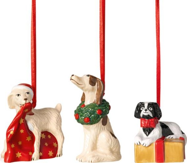 Villeroy & Boch Nostalgic Ornaments: Ornamente Hunde Set 3tlg. 8cm