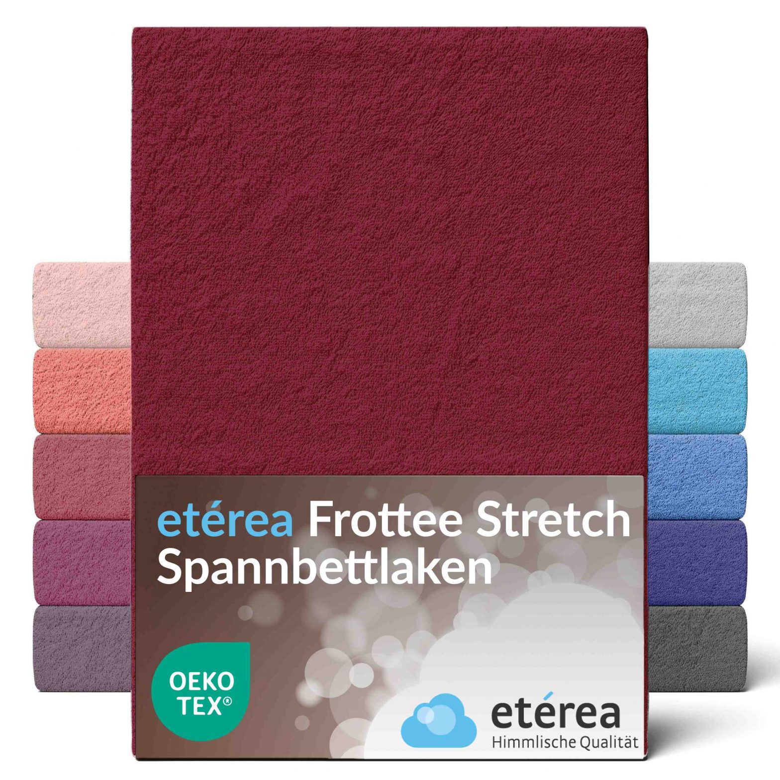 etérea Frottee Spannbettlaken 140×200 – 160×200 cm Bordeaux