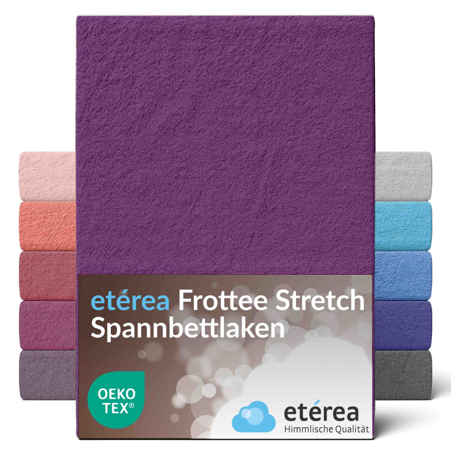 etérea Frottee Spannbettlaken 140×200 – 160×200 cm Pflaume