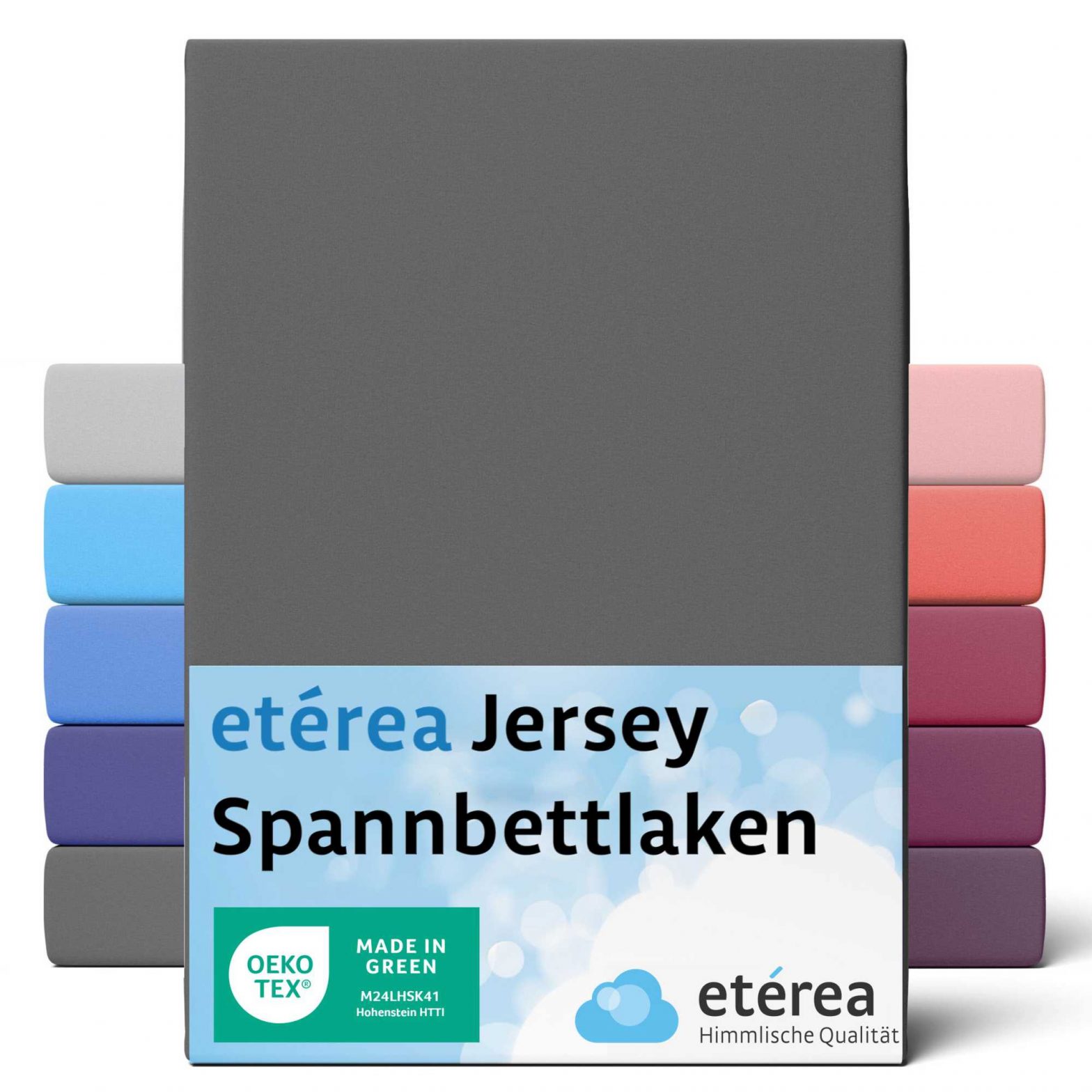 etérea Comfort Jersey Spannbettlaken Anthrazit 100×200 cm – 120×200 cm