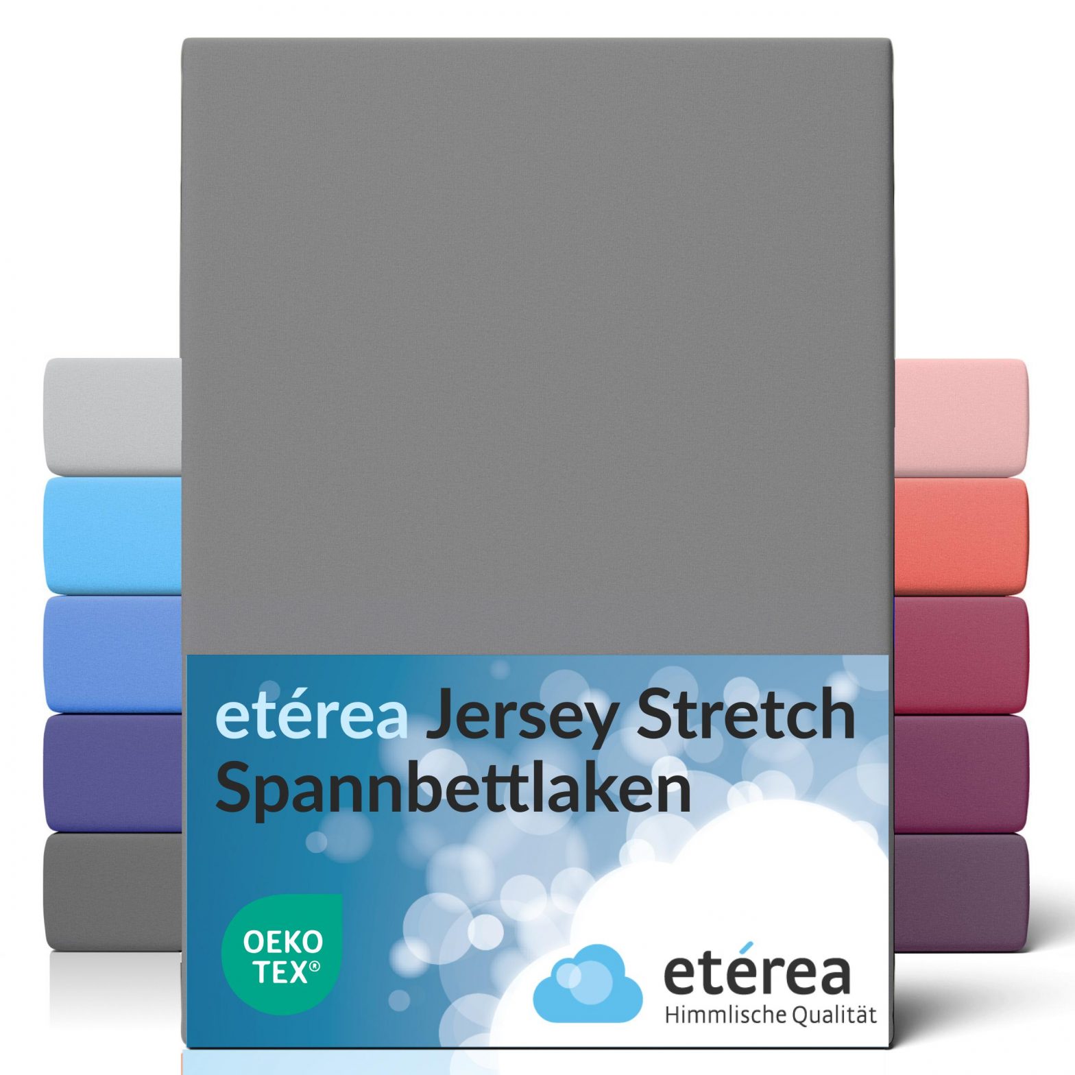 etérea Wasserbett Spannbettlaken 180×200 – 200×220 cm Frost Grau