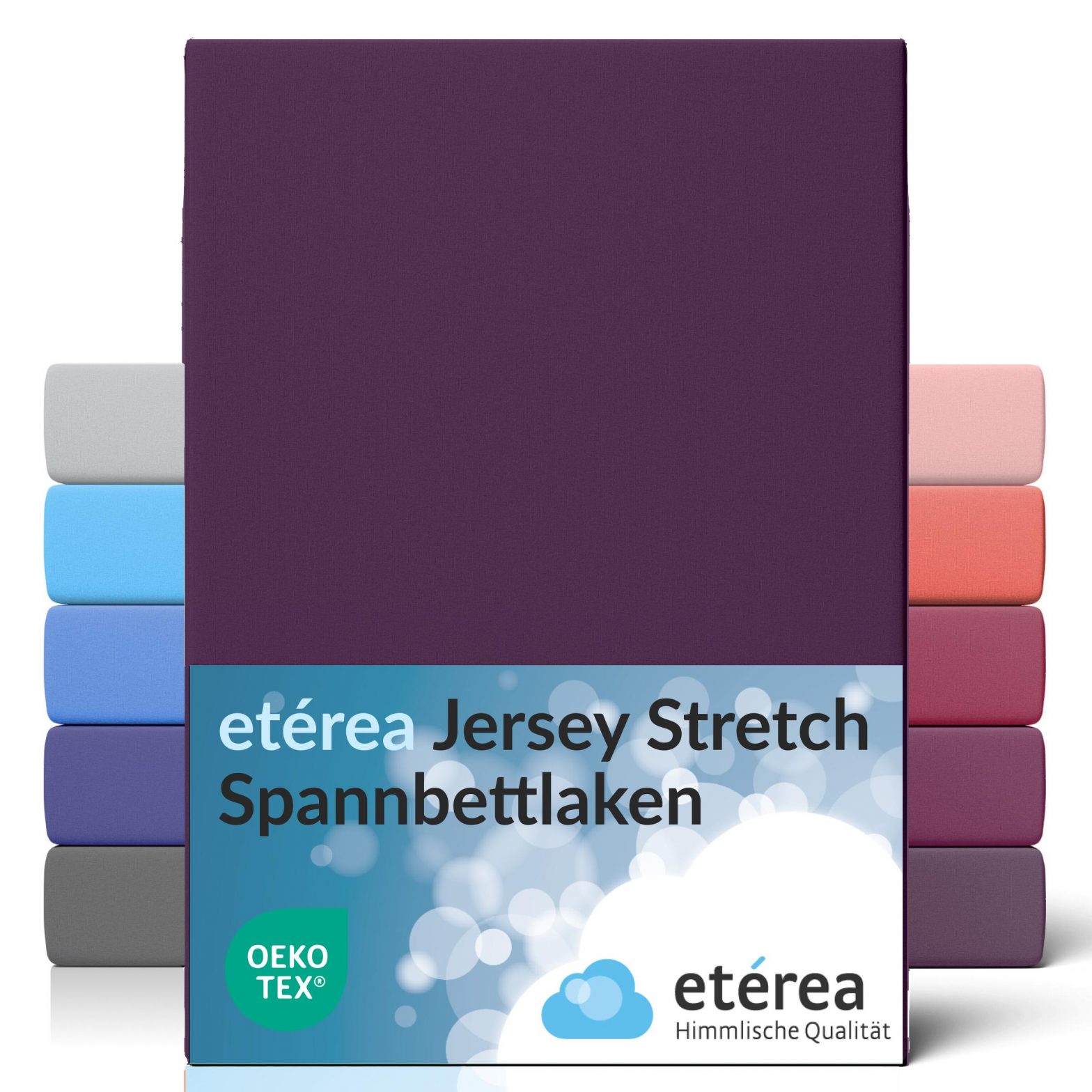 etérea Wasserbett Spannbettlaken 90×200 – 100×220 cm Pflaume