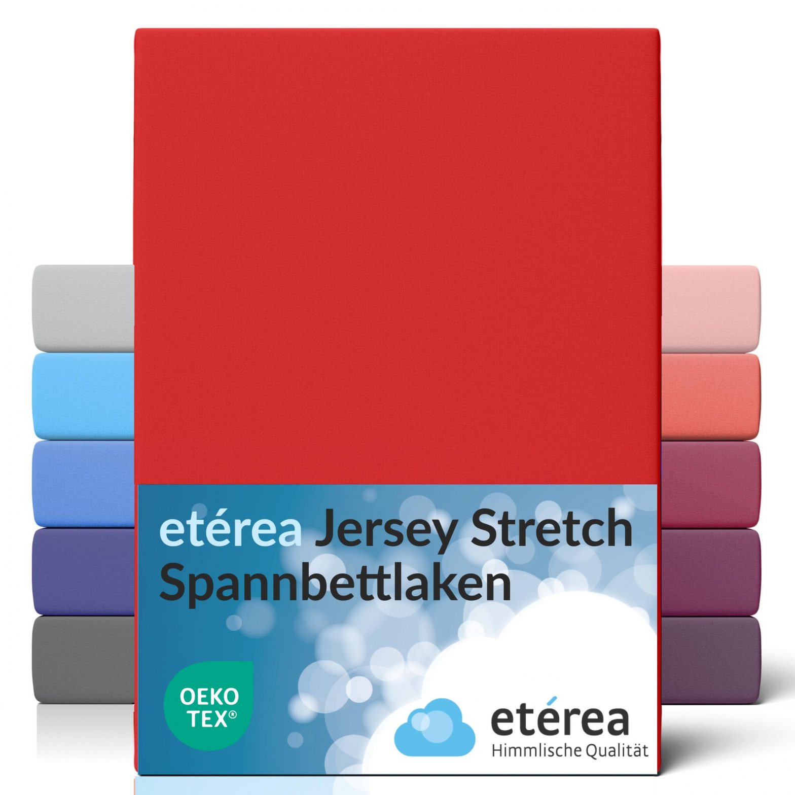 etérea Wasserbett Spannbettlaken 180×200 – 200×220 cm Rot