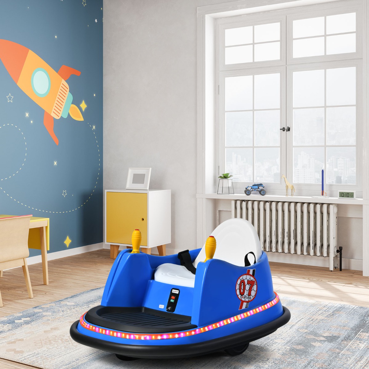 Kinder-Autoscooter 360-Grad-Wendekreis Kinderfahrzeuge 57 x 75 x 42 cm Blau