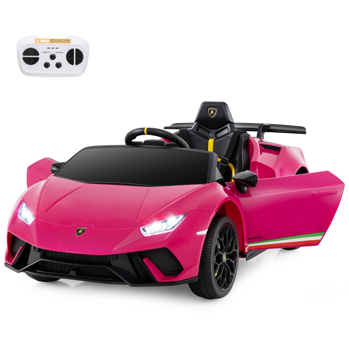 Kinder Elektroauto Lamborghini 12V Kinderauto Elektrisch mit Fernbedienung Rosa